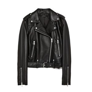 Zara Faux Leather Biker Jacket